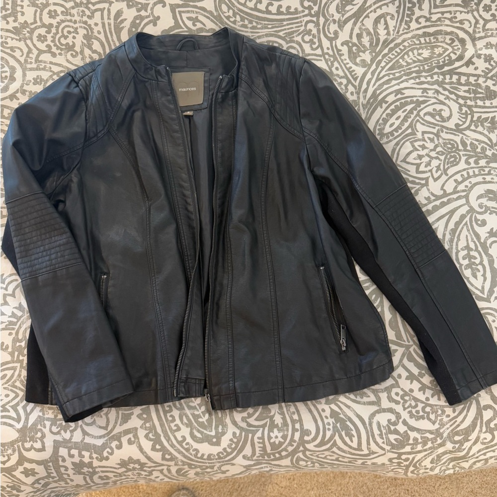 Black Maurices leather jacket size 2